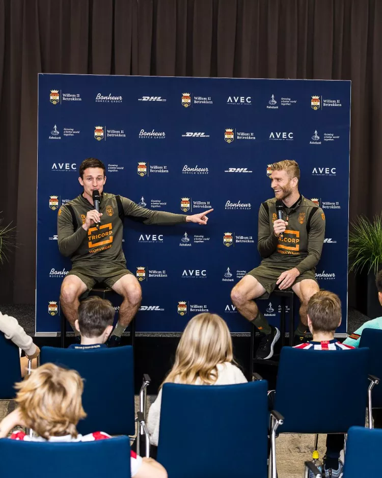 Vragenvuur voor Willem II'ers tijdens Kids Persconferentie