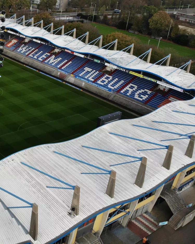 Restant Willem II - NAC Breda overdag in leeg stadion 